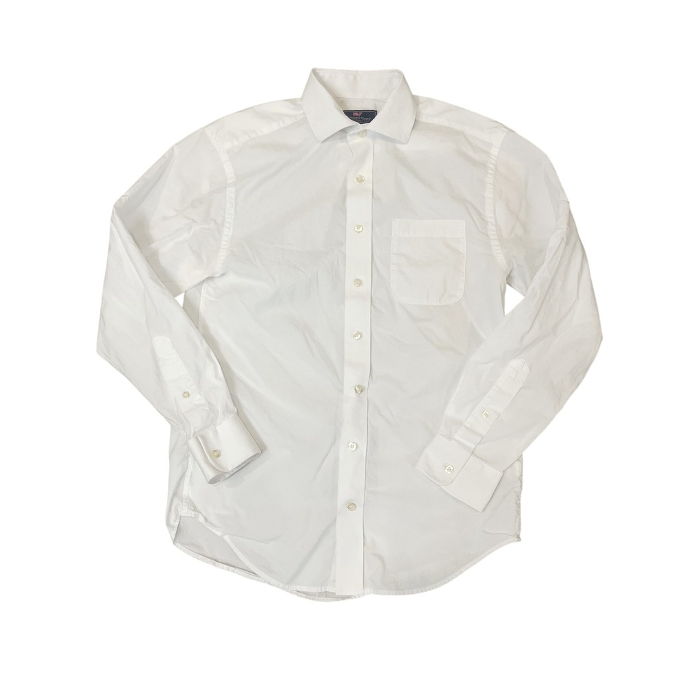 Vineyard Vines Cooper Shirt Mens Small White Cotton Button Down Long Sleeve